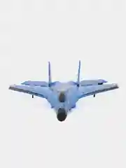 Синий самолет на радиоуправлении, самолет на пульте управления, истребитель
