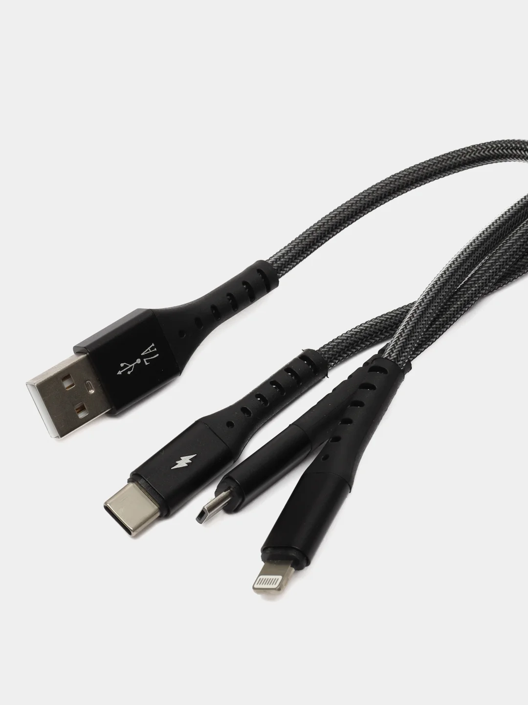 Кабель универсальный 125 см Type-C Micro-Usb Lightning для iPhone и Android