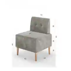Серый кресло MONOFIX, ЧЕТТ, велюр