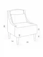 Синий кресло MONOFIX, ЛОТТИ, микровелюр