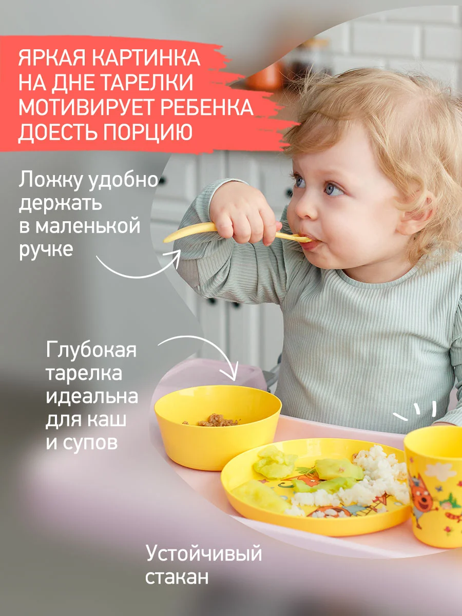 Набор детской посуды Три Кота Каникулы, 4 предмета