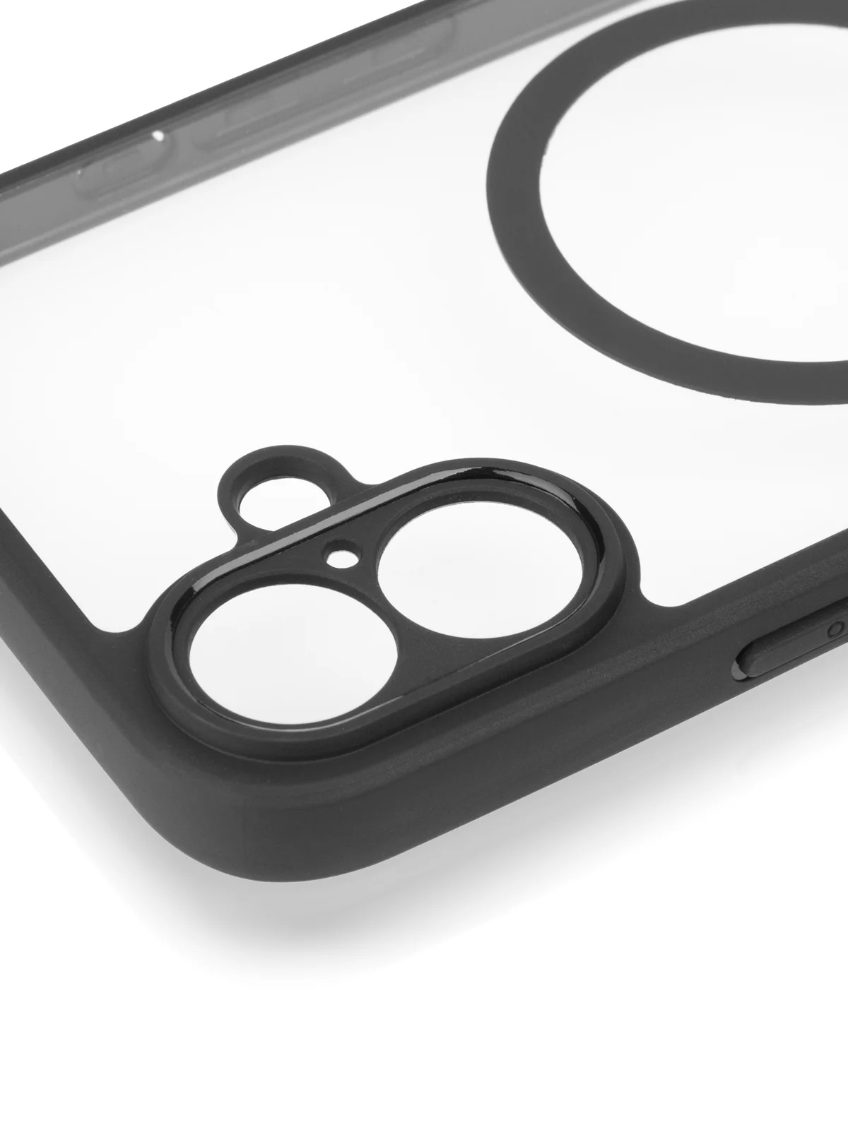 Прозрачный чехол MagSafe для iPhone 16 Plus пластиковый с силиконом ROSCO противоударный с магнитом