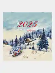 Календарь настенный на 2025 год перекидной, Brauberg, 12 листов, 29х29см, Открытки