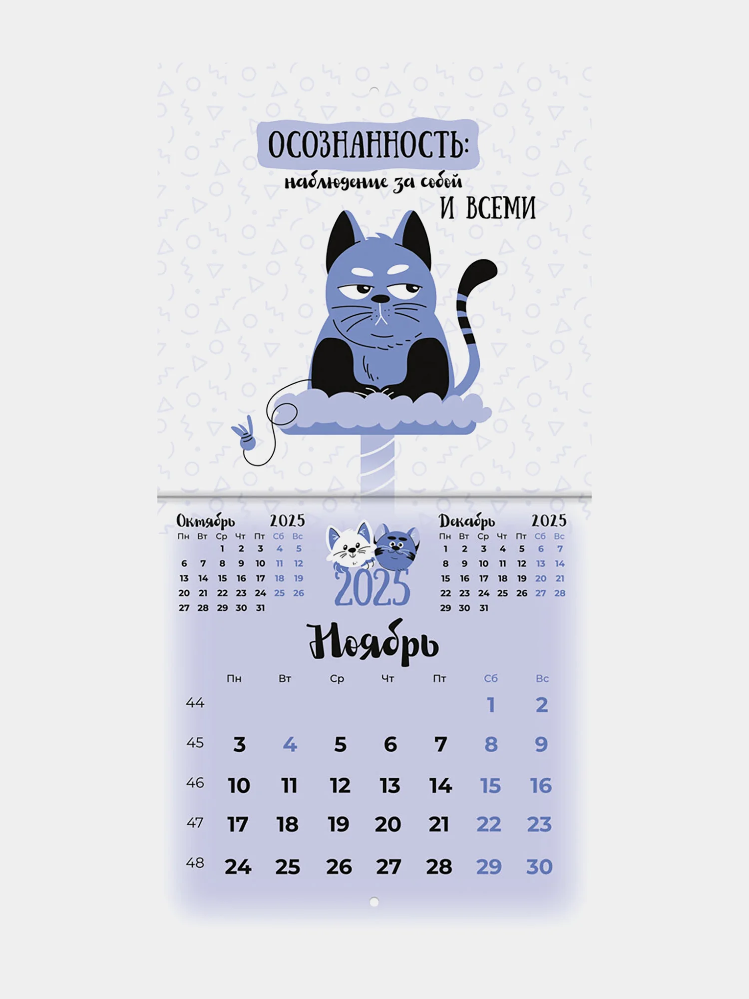 Календарь настенный на 2025 год перекидной, Brauberg, 12 листов, 22,5х22,5см, Мини