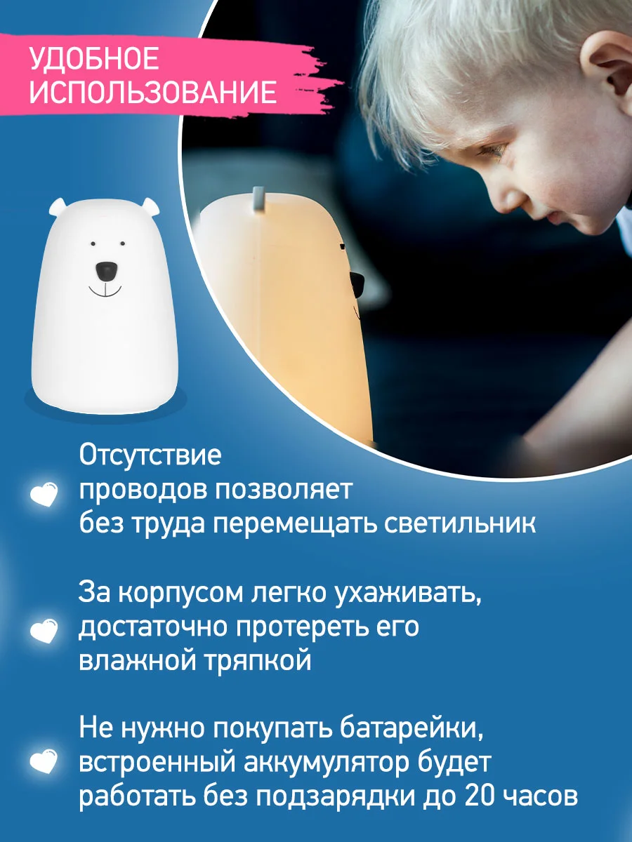 Молочный ночник детский интерьерный