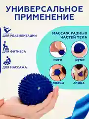 Синий мячик-шар массажный для пилатеса, МФР