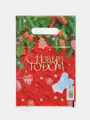 Индиго пакет подарочный новогодний, полиэтиленовый, 20 х 30