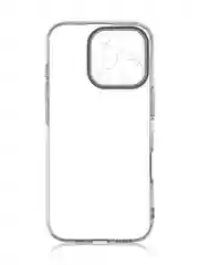 Прозрачный чехол для iPhone 16 Pro силиконовый ROSCO прозрачный, с бортиком защитой вокруг камер