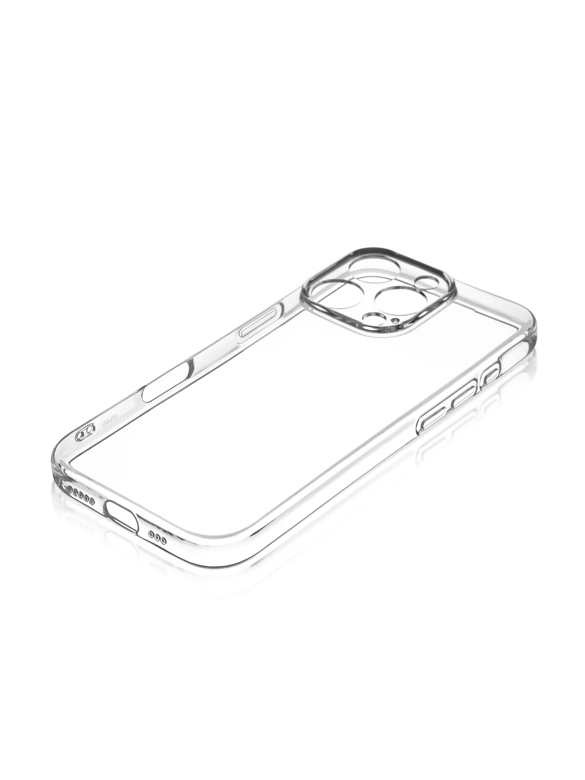 Прозрачный чехол для iPhone 16 Pro силиконовый ROSCO прозрачный, с бортиком защитой вокруг камер
