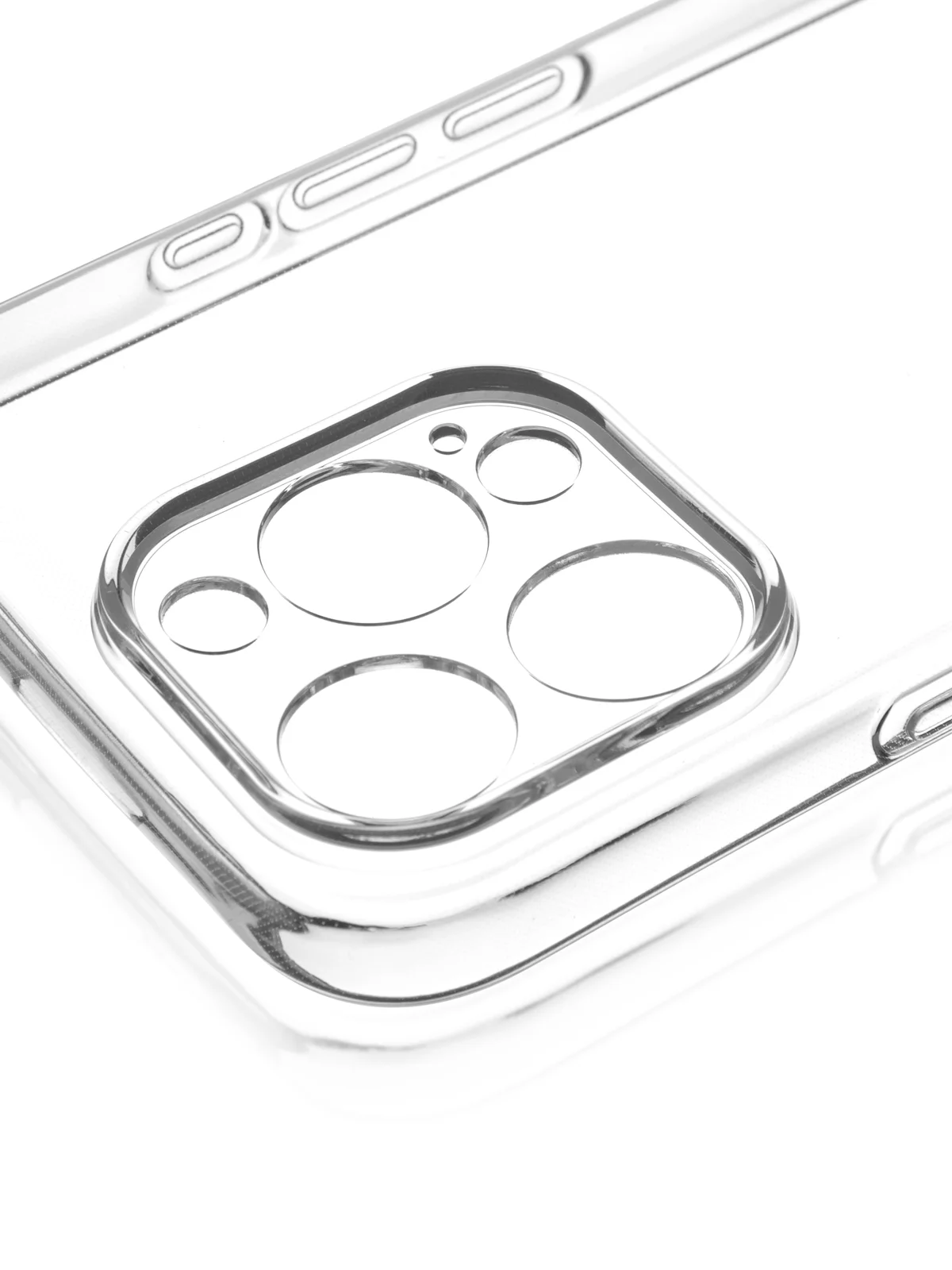 Прозрачный чехол для iPhone 16 Pro силиконовый ROSCO прозрачный, с бортиком защитой вокруг камер