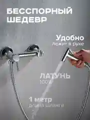 Хром cмеситель однорычажный с гигиенической лейкой и шлангом Shevanik S107, хром