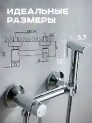 Хром cмеситель однорычажный с гигиенической лейкой и шлангом Shevanik S107, хром