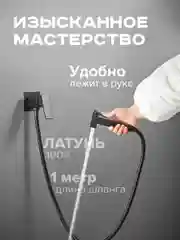 Черный встраиваемый однорычажный смеситель с гигиенической лейкой Shevanik S127H, черный, латунь