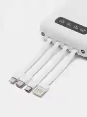 Белый внешний аккумулятор Power Bank 10000 mAh / Powerbank повербанк с проводами