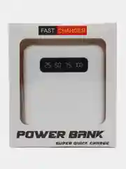 Белый внешний аккумулятор Power Bank 10000 mAh / Powerbank повербанк с проводами