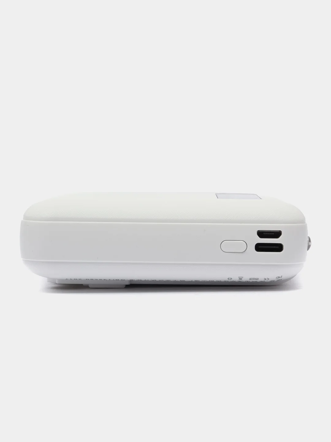 Белый внешний аккумулятор Power Bank 10000 mAh / Powerbank повербанк с проводами