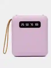 Лавандовый внешний аккумулятор Power Bank 10000 mAh / Powerbank повербанк с проводами