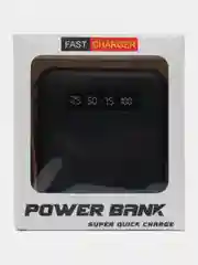 Черный внешний аккумулятор Power Bank 10000 mAh / Powerbank повербанк с проводами