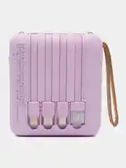 Лавандовый внешний аккумулятор Power Bank 10000 mAh / Powerbank повербанк с проводами