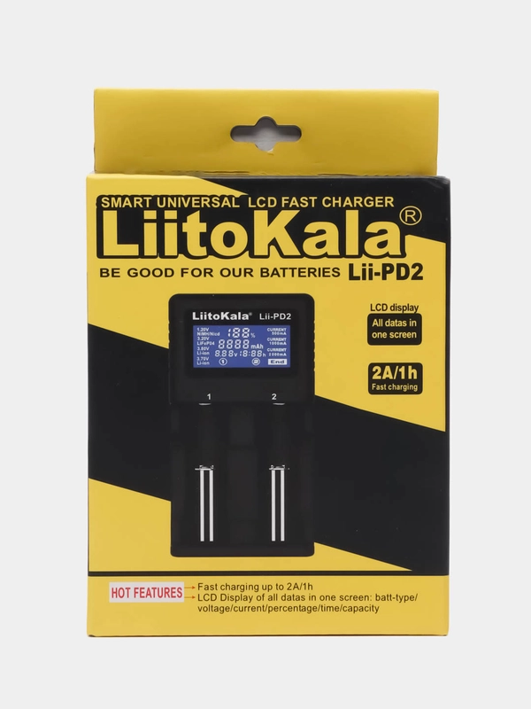 Зарядное устройство, Тестер емкости LiitoKala Lii-PD2 для Li-ion, Ni-MH и NiCd:A, AA, AAA,