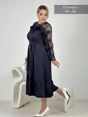Темно-синий платье женское вечернее, большие размеры