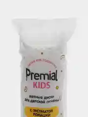 Ватные диски PREMIAL детские с ромашкой, 120штук