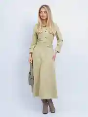 Платье с поясом микровельвет