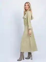 Хаки платье с поясом микровельвет