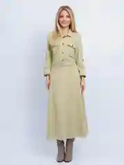 Хаки платье с поясом микровельвет