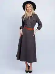 Хром платье с поясом микровельвет