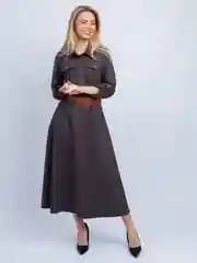 Хром платье с поясом микровельвет