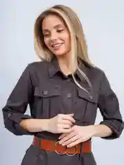 Хром платье с поясом микровельвет
