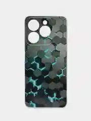 Бирюзовый чехол на Realme C61 4G (Global) / Realme C61 4G прозрачный, с принтом, защита камеры