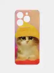 Желтый чехол на Realme C61 4G (Global) / Realme C61 4G прозрачный, с принтом, защита камеры