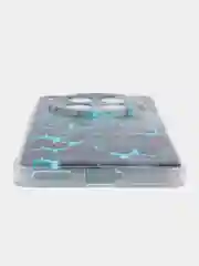 Бирюзовый чехол на Infinix Zero 40 4G / Инфиникс Зеро 40 4G прозрачный, с принтом, защита камеры
