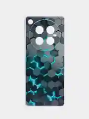 Бирюзовый чехол на Infinix Zero 40 4G / Инфиникс Зеро 40 4G прозрачный, с принтом, защита камеры