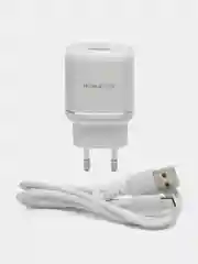 Белый зарядное устройство Borofone BA36A с кабелем Type-C, быстрая зарядка 3.0, 18W