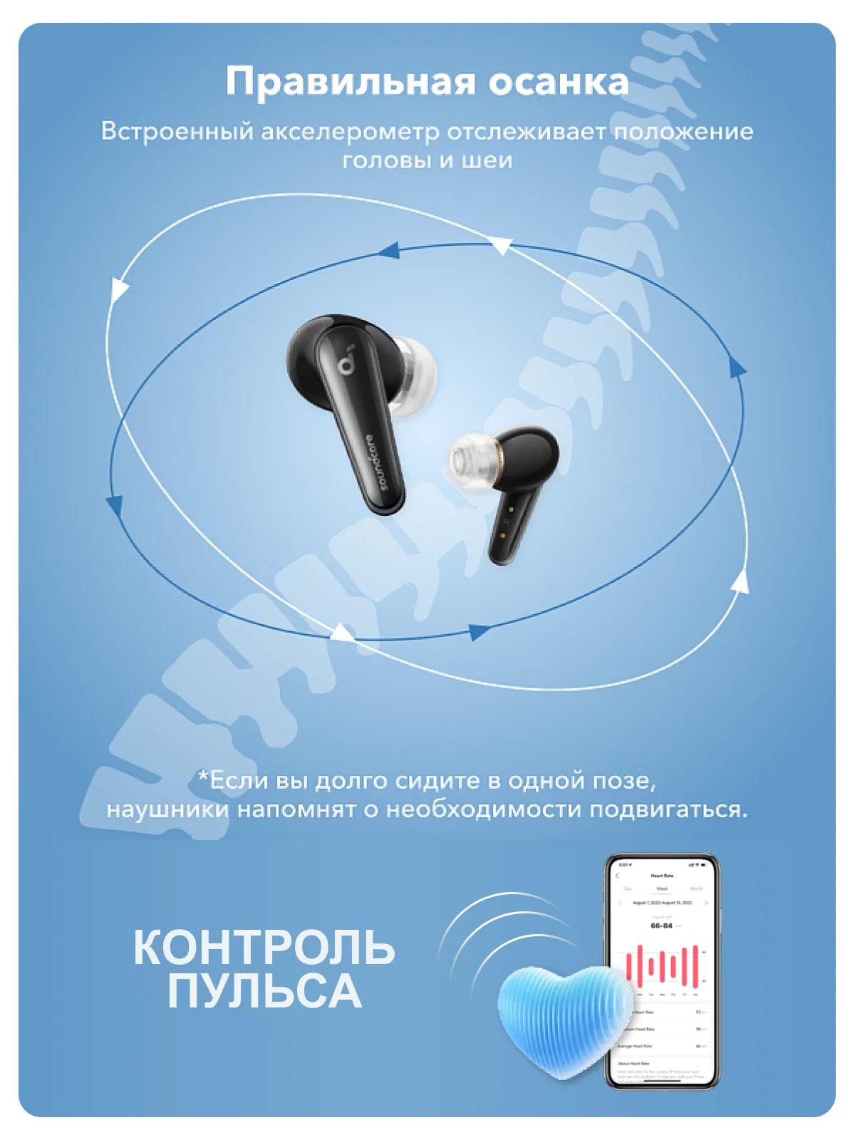 Синий беспроводные наушники Anker SoundCore Liberty 4