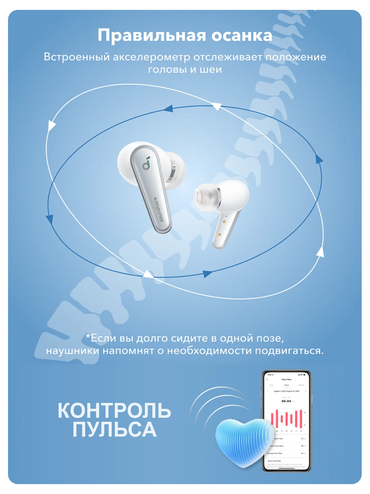 Белый беспроводные наушники Anker SoundCore Liberty 4