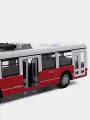 Красный троллейбус металлическая модель 1:32 8021