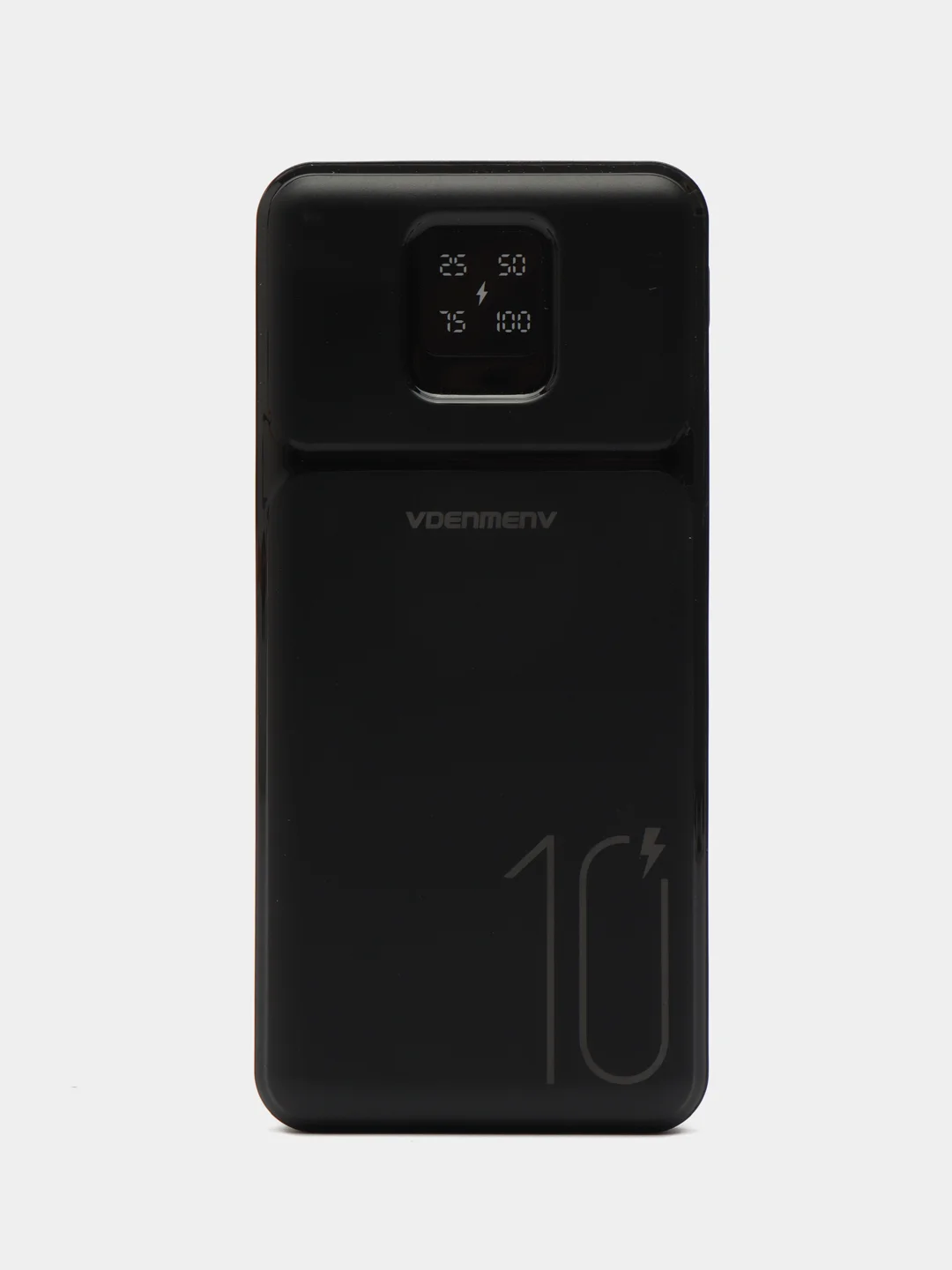 Черный power Bank, повербанк 10000 мАч с индикатором заряда, 2 USB разъема для зарядки