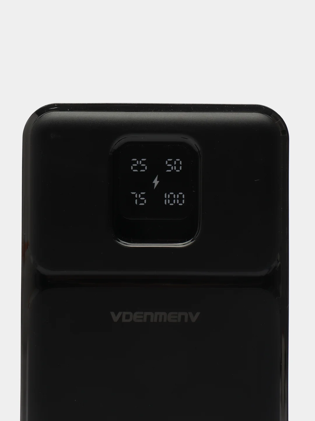Черный power Bank, повербанк 10000 мАч с индикатором заряда, 2 USB разъема для зарядки