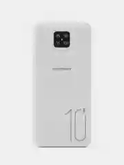 Белый power Bank, повербанк 10000 мАч с индикатором заряда, 2 USB разъема для зарядки