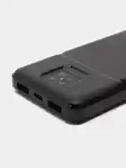 Черный power Bank, повербанк 10000 мАч с индикатором заряда, 2 USB разъема для зарядки