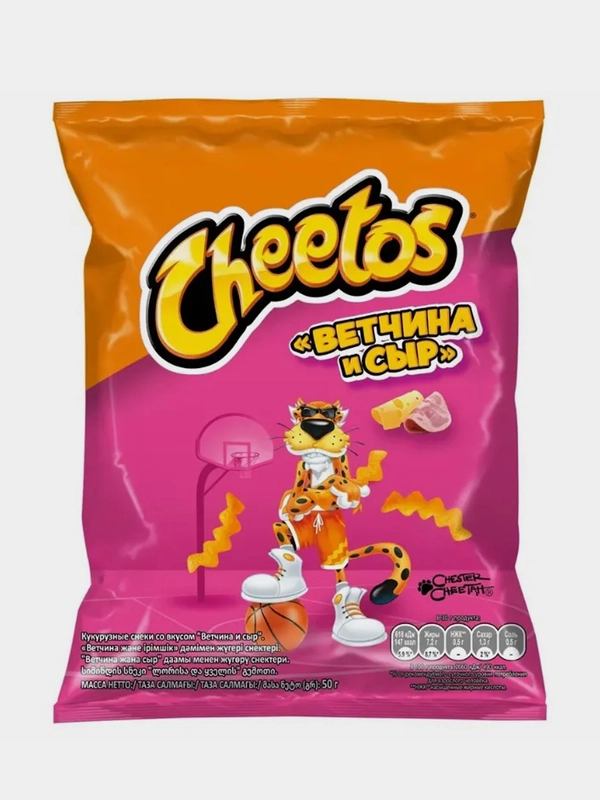 Кукурузные снеки CHEETOS "Ветчина и сыр", 50 г