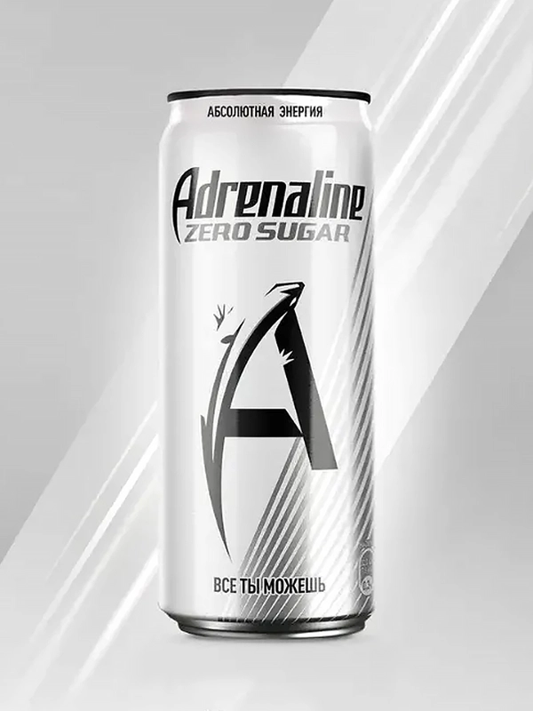 Энергетический напиток ADRENALINE RUSH, без сахара, 0,25мл, ж/б