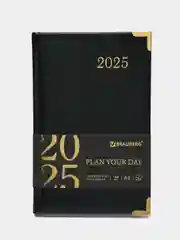 Ежедневник датированный 2025 Brauberg, планер планинг записная книжка А5, под кожу