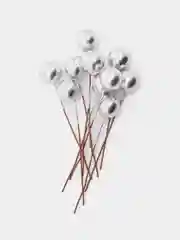 Серебряный ягоды на проволоке, 10 штук