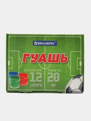 Гуашь для рисования художественная Brauberg Футбол, 192566, набор 12 цветов, для школы