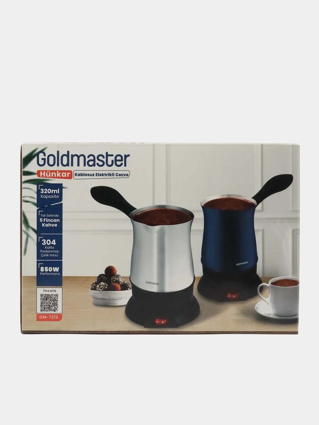 Черный электрический кофейник Goldmaster KRONA Hunkar Red 850W